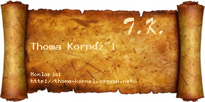 Thoma Kornél névjegykártya